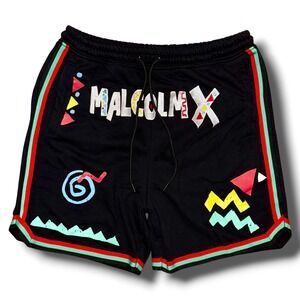 Reason Clothing x Malcolm X Limited Edition Fleece Sweat Shorts Black Mens‎ 2X